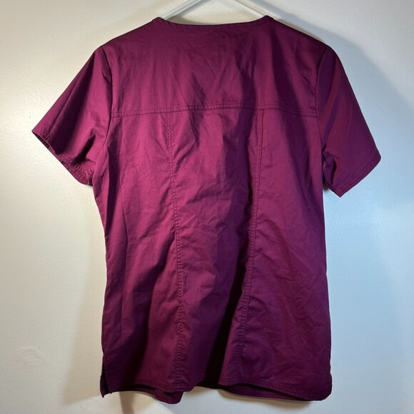 Cherokee Women's Medium Maroon Scrub Top - Picture 4 of 4